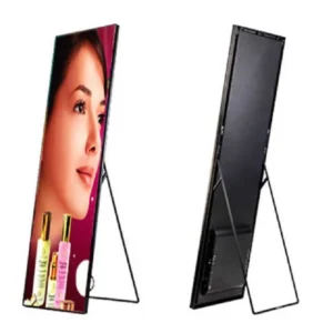 HD LED Poster Display Screen Floor Standing Moveable Indoor Outdoor P1.8 P2.5 Foldable P3 LED Screen for Business Advertising