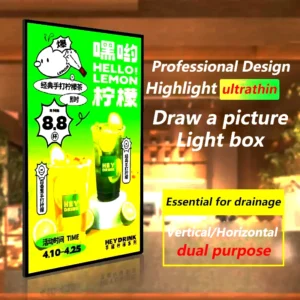 Ultra thin store advertising LED A3A4, bright menu display lightbox, ordering board, price list design and production.