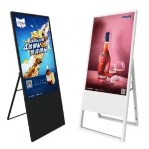 55" Inch Portable Foldable Floor Standing TFT LCD LED Digital Menu Board Advertising Display OEM/ODM